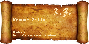 Knausz Zilia névjegykártya